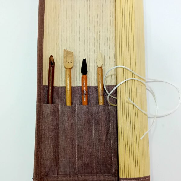 حافظة أقلام من الخيزران و القماش